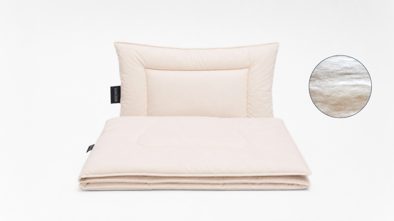 Set DUO Bebè – Cuscino e Piumino in Seta Naturale
